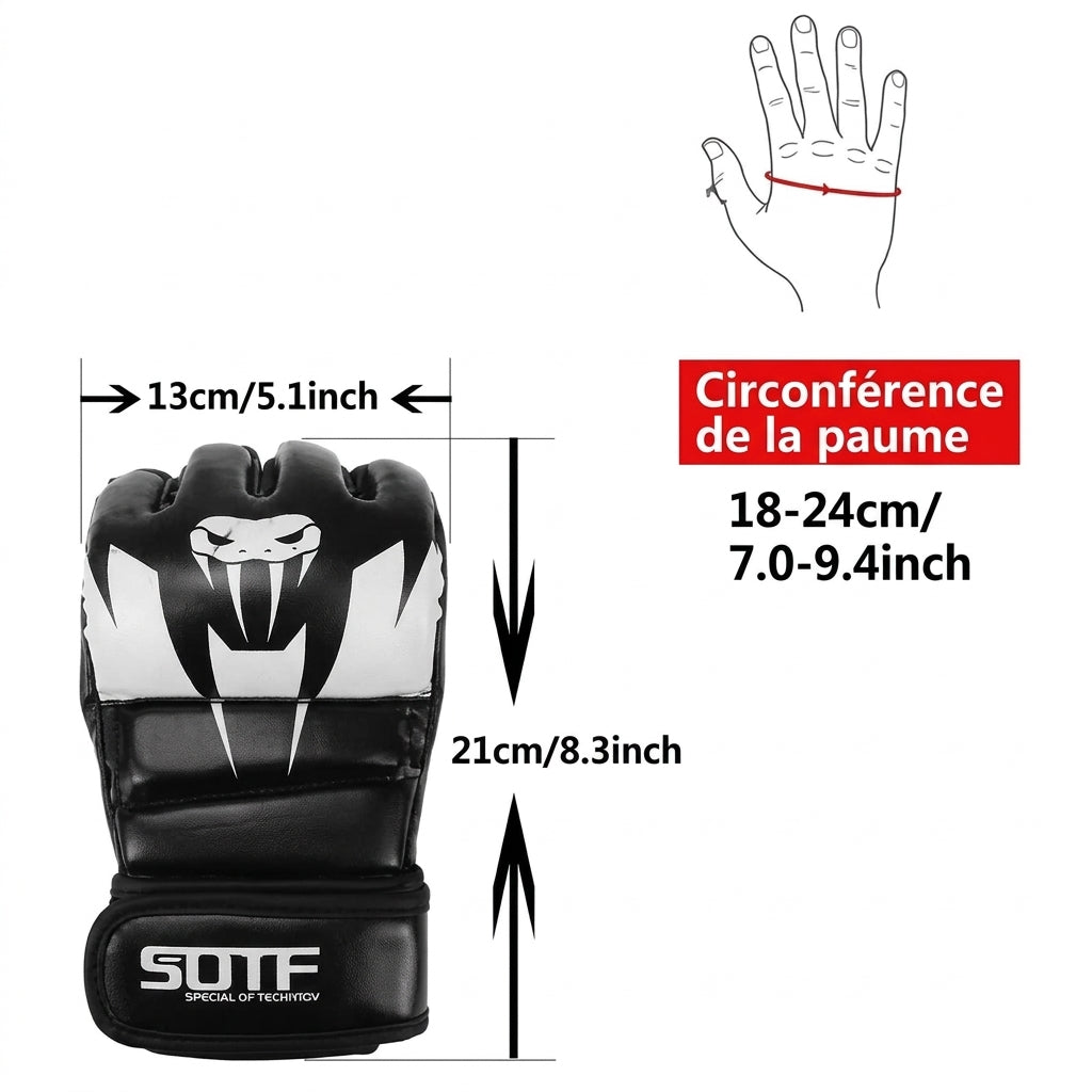 Gants MMA à doigts ouverts