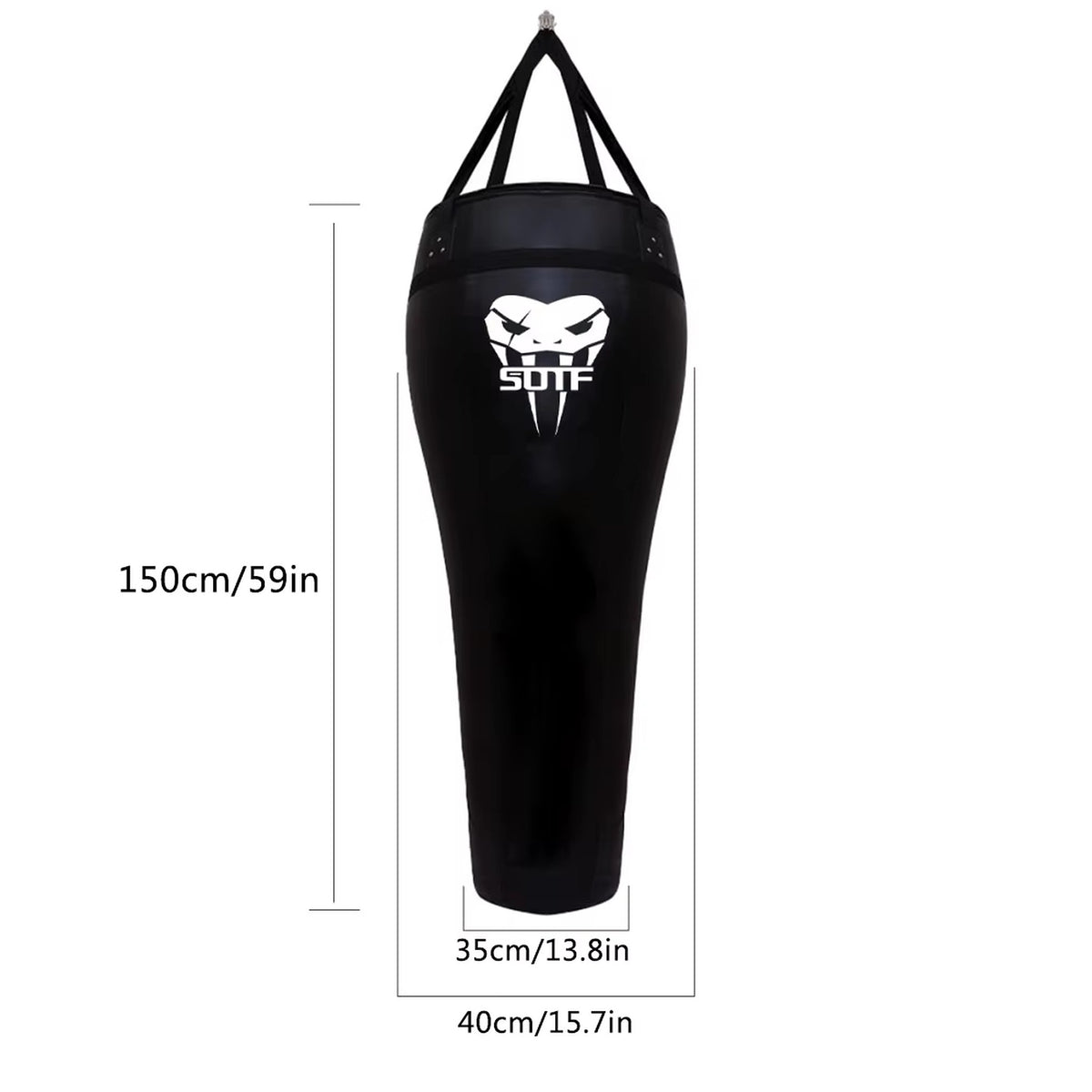Sac de frappe uppercut & corps avec sangle de suspension renforcé – 150 cm